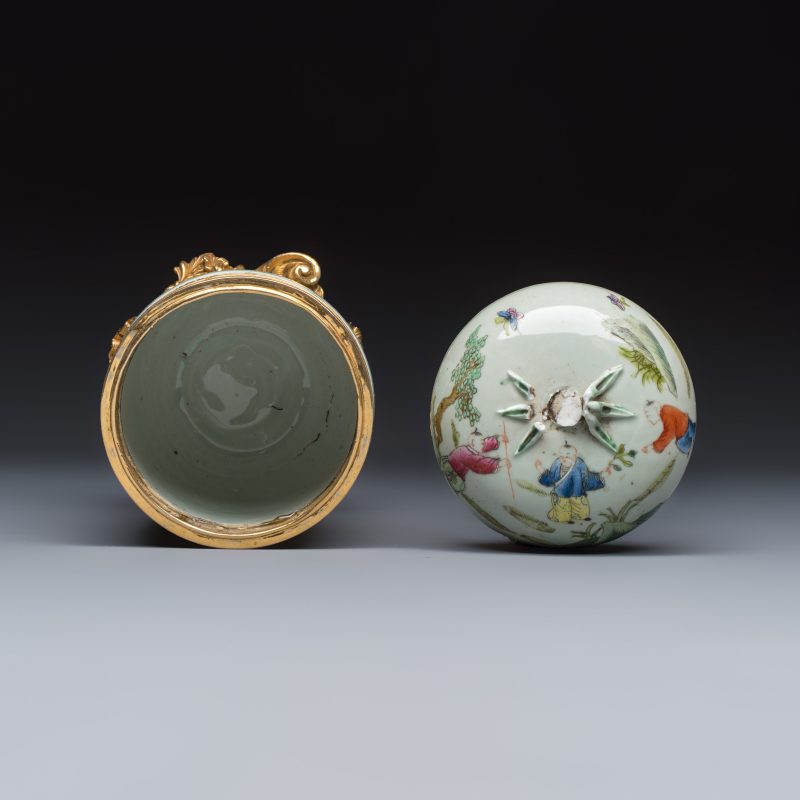 Four Chinese famille rose wares, one with gilt-bronze mounts - 图14