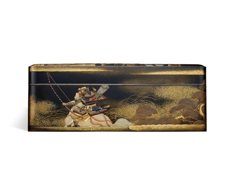 Nishimura Hikobei VIII (1887-1965) and Segawa Shoryu (active early 20th century), A Zohiko lacquer ryoshibako [document box] and suzuribako [writing box] ensuite, Meiji – Showa period, late 19th – early 20th century | 象彦（八代西村彦兵衛）瀬川嘯流　義家奥州征伐蒔絵料紙硯箱　明治～昭和時代　19世紀後半～20世紀前半 - 图7