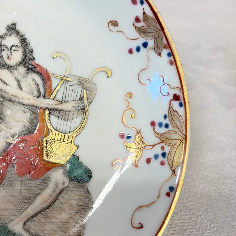 A rare Chinese famille rose export tea bowl and saucer with 'Apollo Playing the Lyre' - 图15