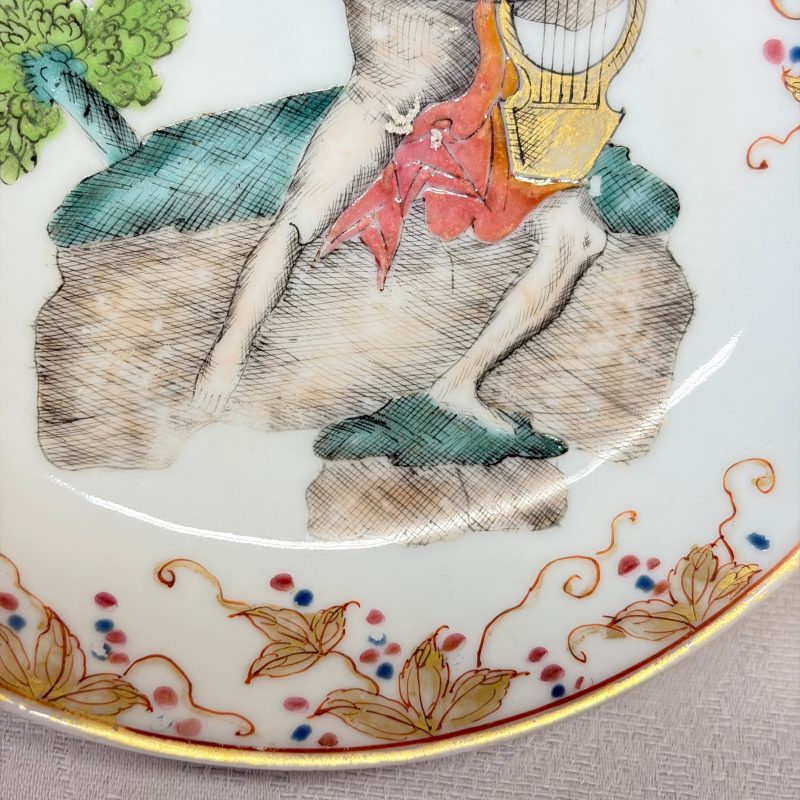 A rare Chinese famille rose export tea bowl and saucer with 'Apollo Playing the Lyre' - 图17