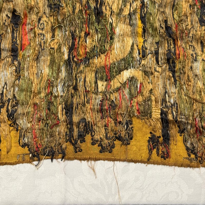 A rare Chinese peacock-feather brocade 'Dragons amid Clouds and Waves' panel - 图19