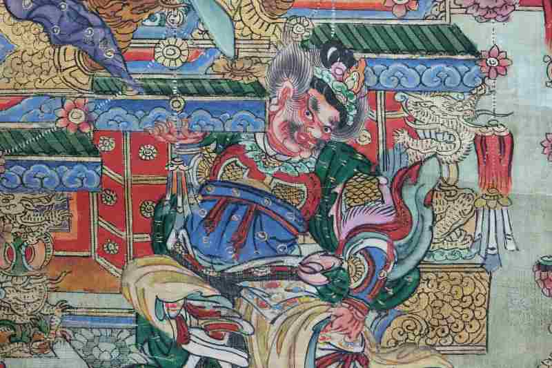 佛像 | A large Chinese Buddhist hanging scroll depicting Amitābha Buddha, 佛像 - 图9