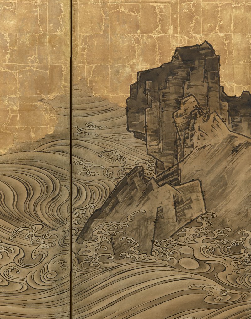 Attributed to the Hasegawa School, Waves and rocks, Edo period, 17th century | 長谷川派　波濤図屏風　江戸時代前期　17世紀 - 图9