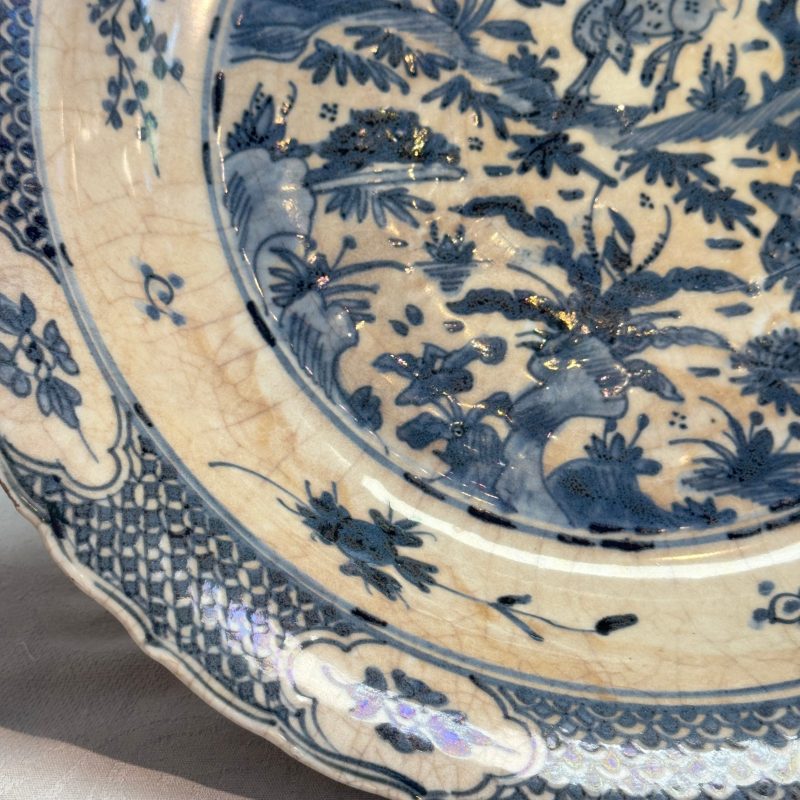 A Chinese Swatow blue and white 'Deer' dish - 图4