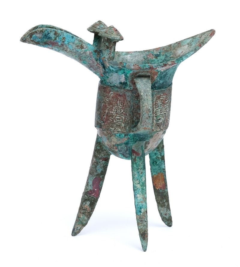 An archaic inscribed bronze ritual wine vessel, Jue - 图2