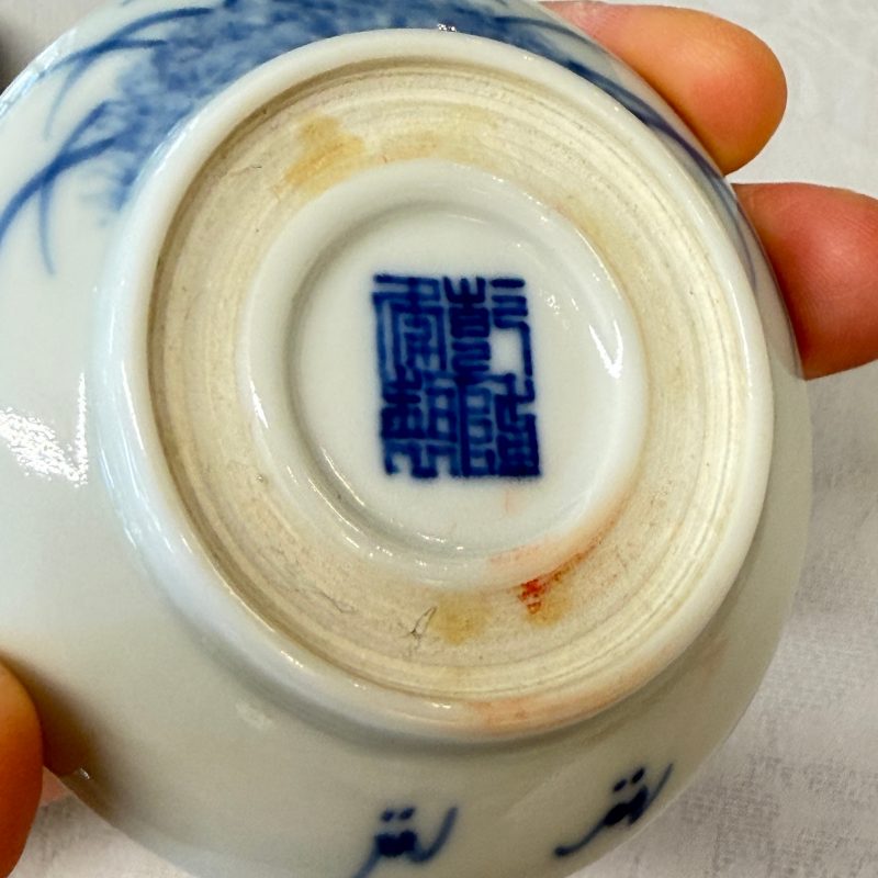 Two Chinese blue and white Wang Bu-style seal paste boxes and covers - 图29