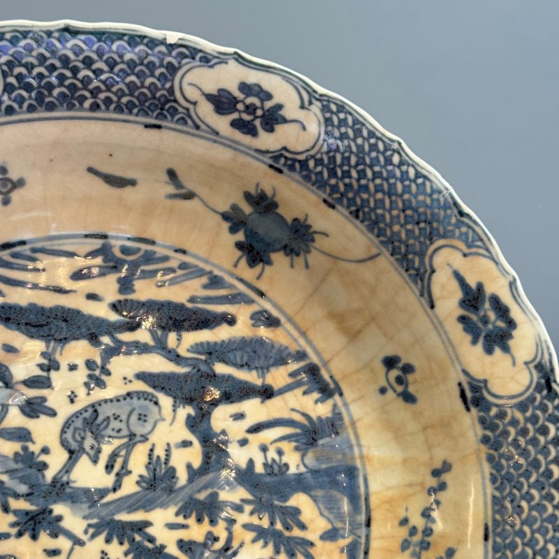 A Chinese Swatow blue and white 'Deer' dish - 图6