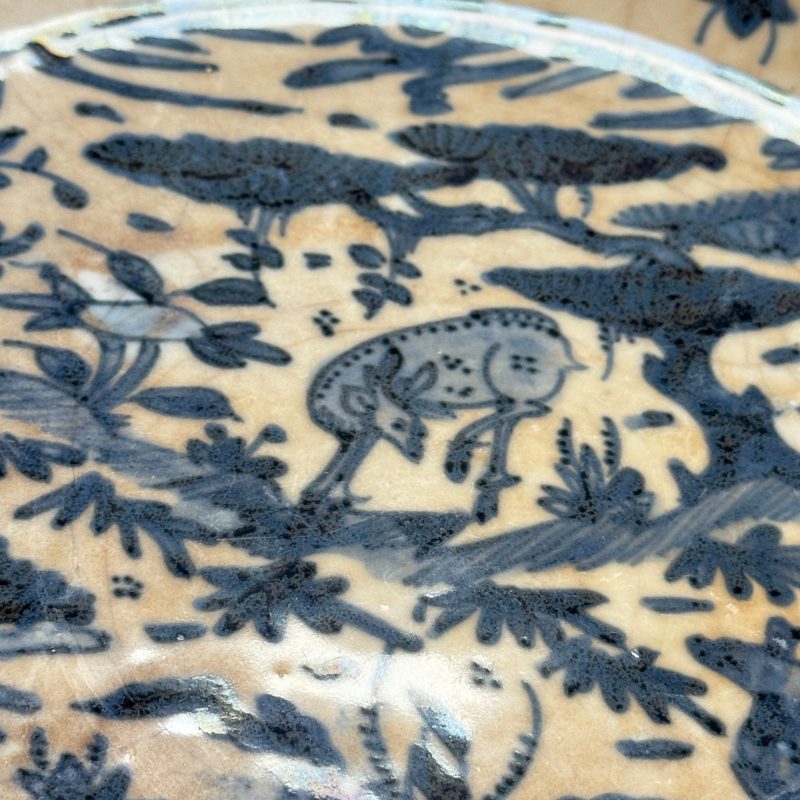 A Chinese Swatow blue and white 'Deer' dish - 图9