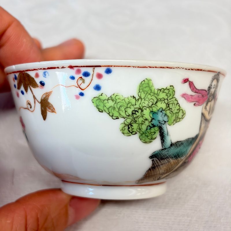 A rare Chinese famille rose export tea bowl and saucer with 'Apollo Playing the Lyre' - 图24