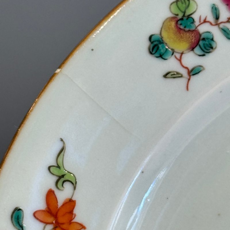 Four Chinese famille rose plates with floral and landscape design - 图24