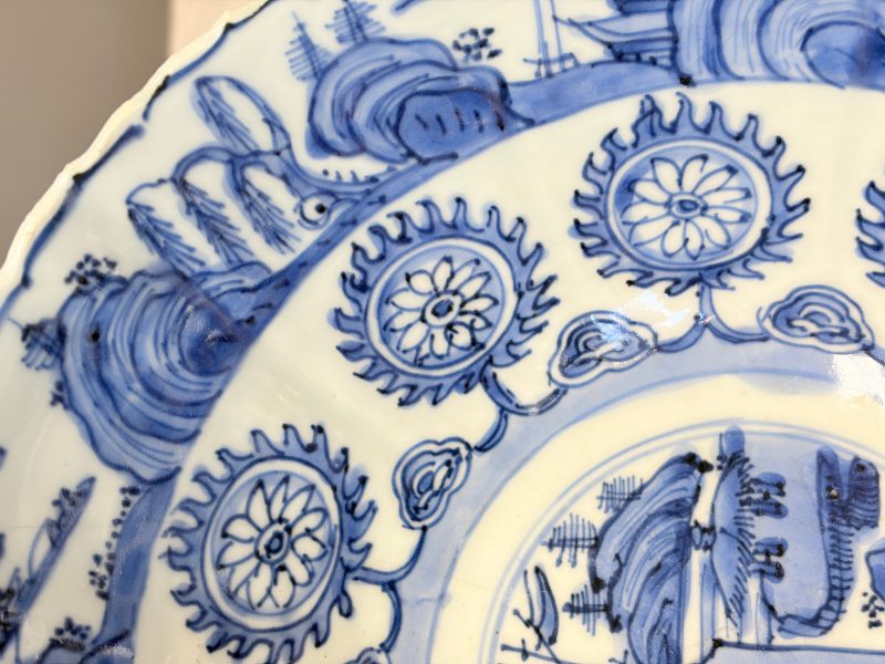 A Chinese blue and white 'Flying Horses and Landscapes' bowl - 图18