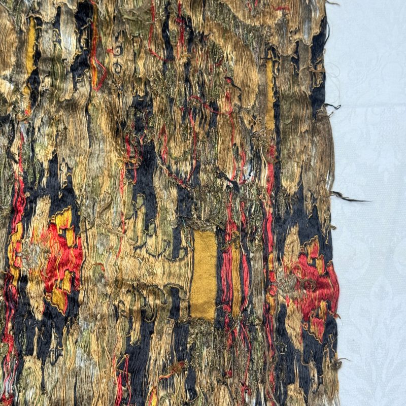 A rare Chinese peacock-feather brocade 'Dragons amid Clouds and Waves' panel - 图28