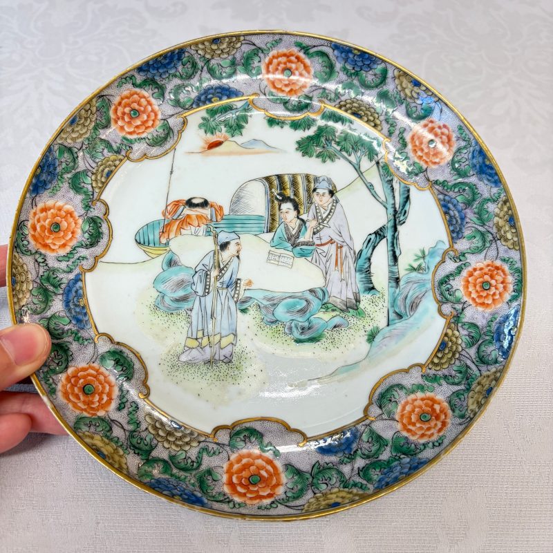 A set of six Chinese Canton famille verte plates with narrative design - 图49