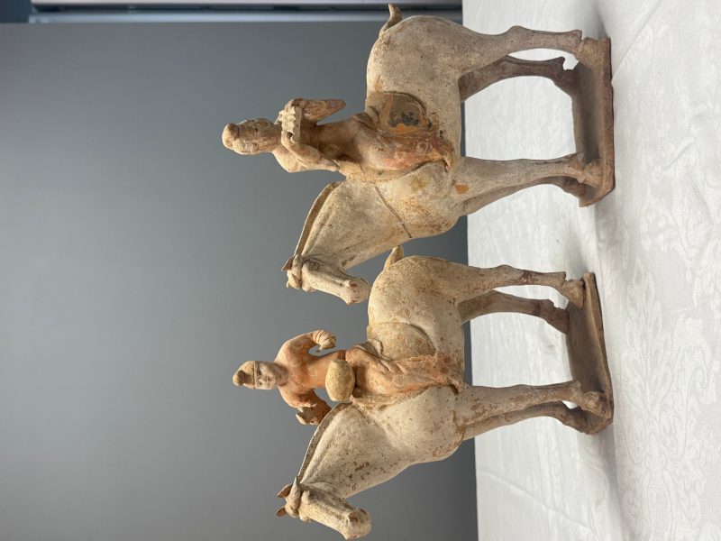 Two Chinese painted pottery 'Horserider' groups - 图32