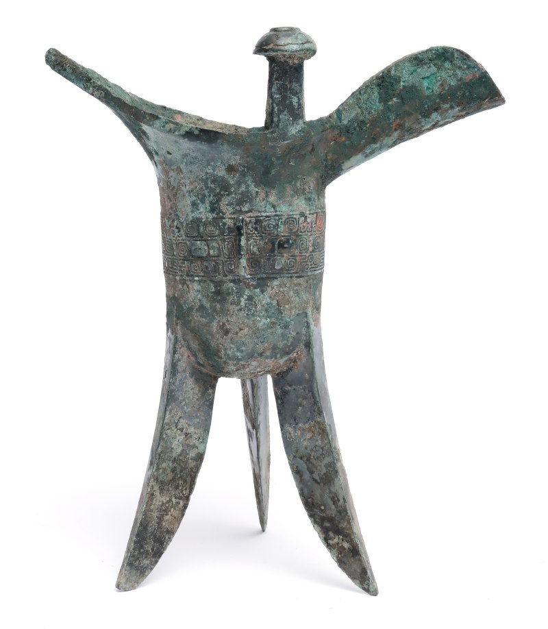 An archaic inscribed bronze ritual wine vessel, Jue - 图2