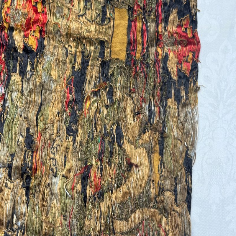 A rare Chinese peacock-feather brocade 'Dragons amid Clouds and Waves' panel - 图29