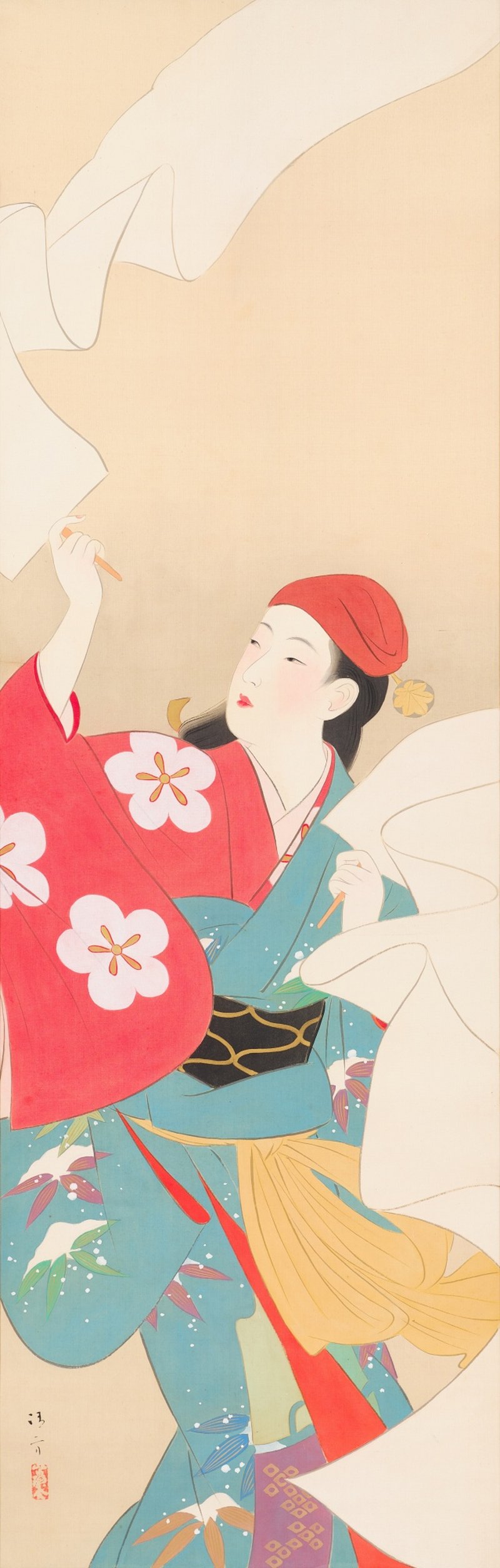Kaburagi Kiyokata (1878-1972), Nunozarashi, Showa period, mid-20th century | 鏑木清方　布晒　昭和21～47年 - 图1