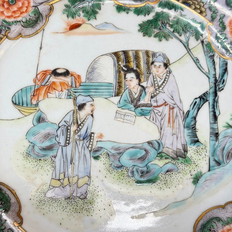 A set of six Chinese Canton famille verte plates with narrative design - 图50