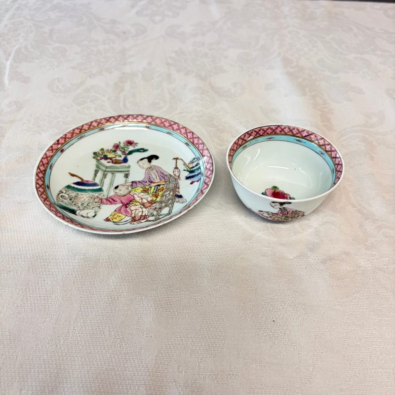 三娘教子 | A fine Chinese famille rose 'San Niang Jiao Zi 三娘教子' tea bowl and saucer - 图10