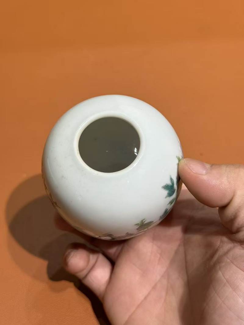 清末民初 粉彩洞石花卉纹水盂 - 图8
