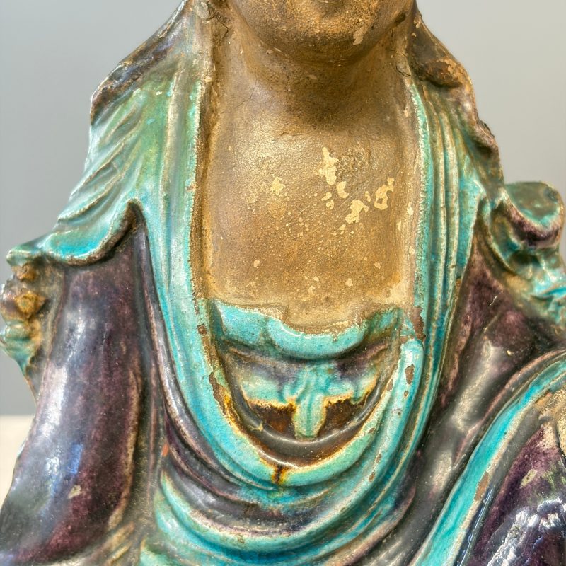 A Chinese Fahua-glazed stoneware model of Guanyin - 图19