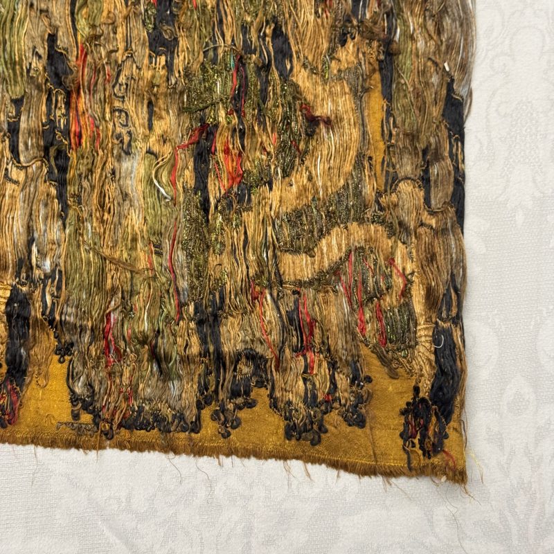 A rare Chinese peacock-feather brocade 'Dragons amid Clouds and Waves' panel - 图31