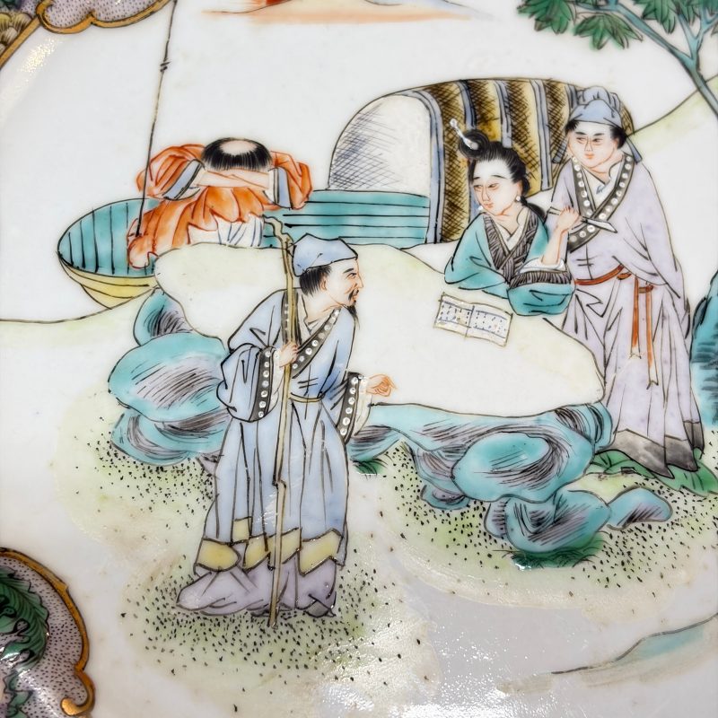 A set of six Chinese Canton famille verte plates with narrative design - 图55