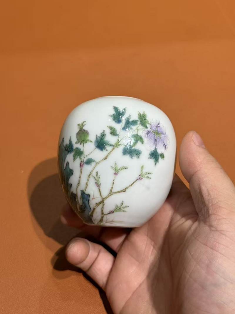 清末民初 粉彩洞石花卉纹水盂 - 图9