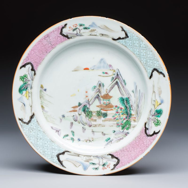 A collection of 13 Chinese famille rose 'Landscape' plates and dishes - 图2