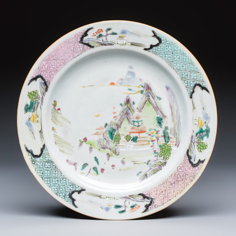 A collection of 13 Chinese famille rose 'Landscape' plates and dishes - 图4