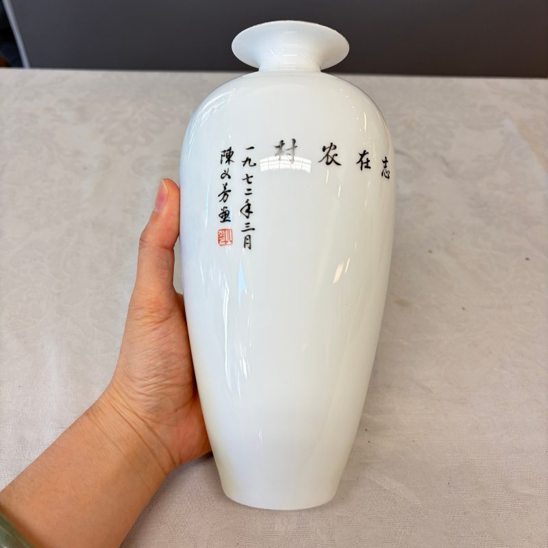 Two Chinese polychrome semi-eggshell vases with figural design - 图15