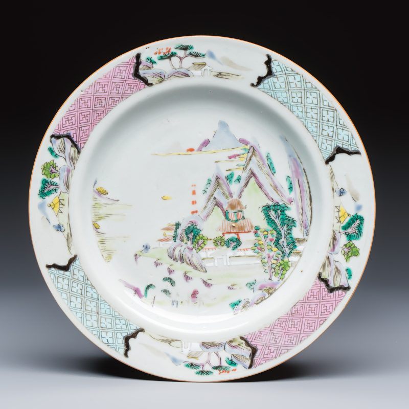 A collection of 13 Chinese famille rose 'Landscape' plates and dishes - 图6