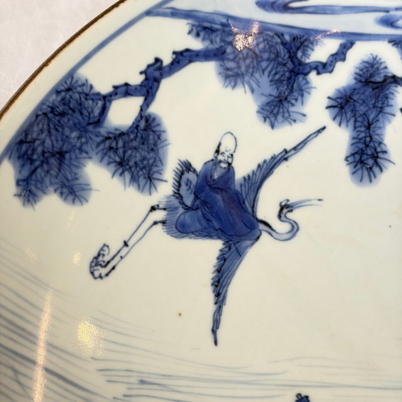 八仙祝壽 | A Chinese blue and white 'Ba Xian Zhu Shou 八仙祝壽' dish - 图5