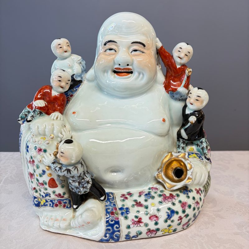 A Chinese famille rose Milefo Buddha with playing boys - 图8