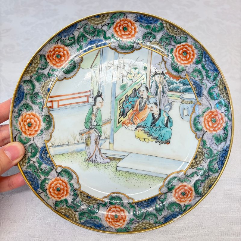 A set of six Chinese Canton famille verte plates with narrative design - 图61