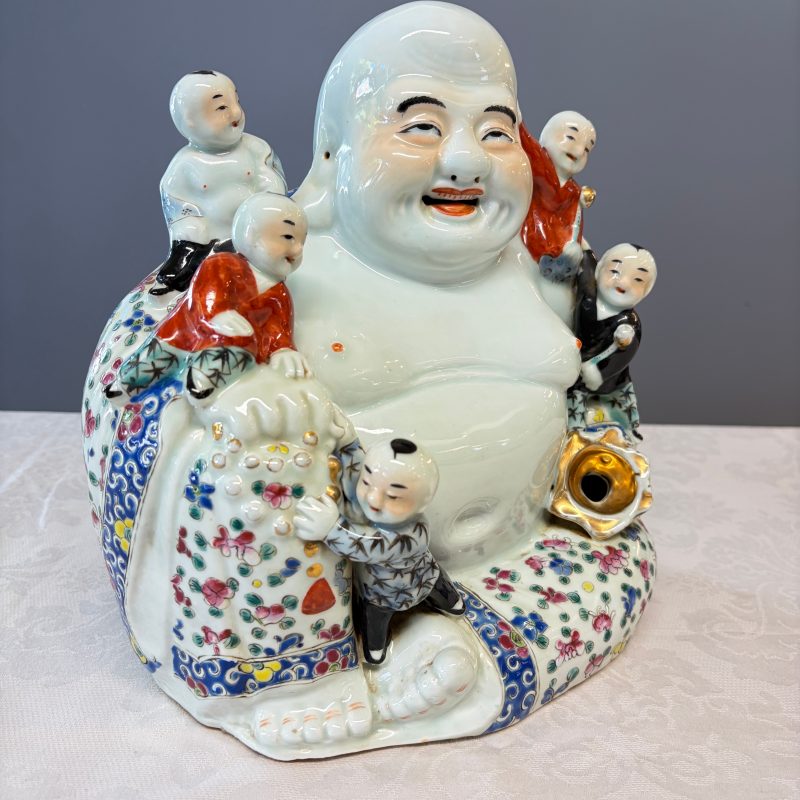 A Chinese famille rose Milefo Buddha with playing boys - 图9