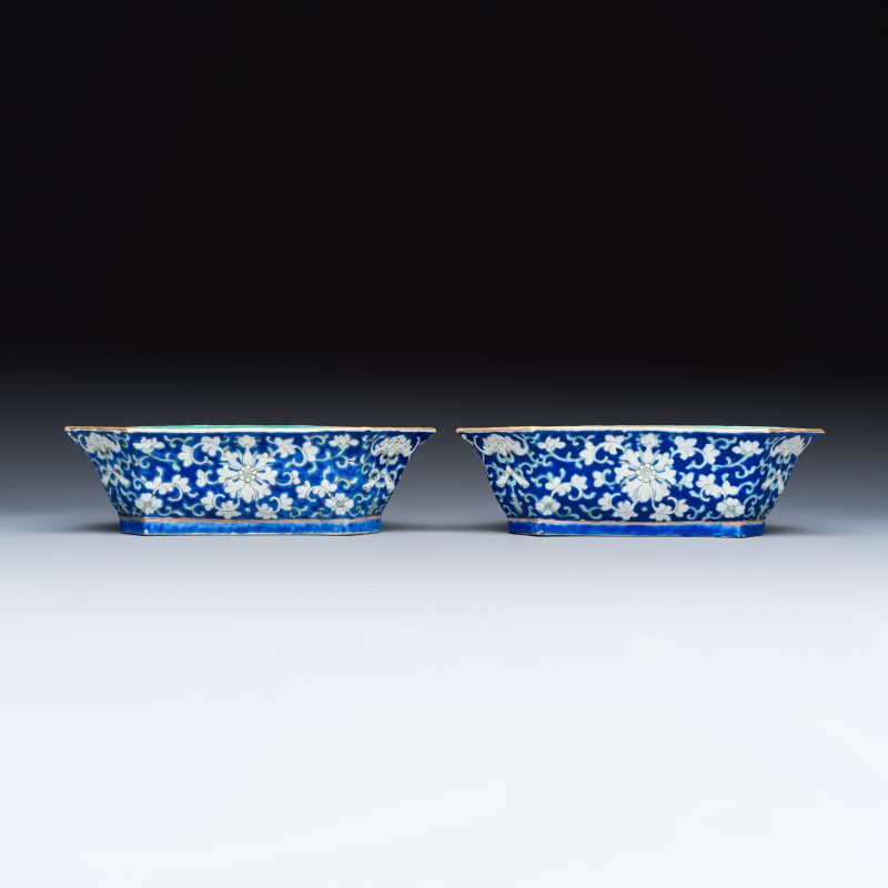 A Chinese polychrome-enamelled nine-piece sweetmeat set in a gilt-lacquered box - 图14