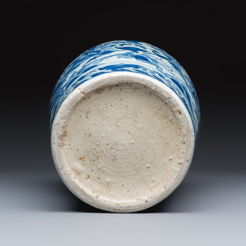 A Chinese blue and white vessel with geese in a landscape - 图7