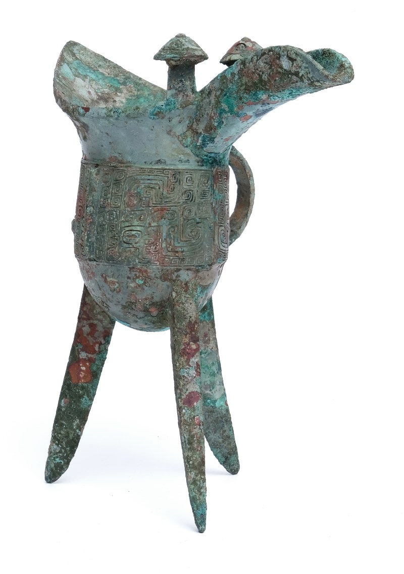 An archaic inscribed bronze ritual wine vessel, Jue - 图3