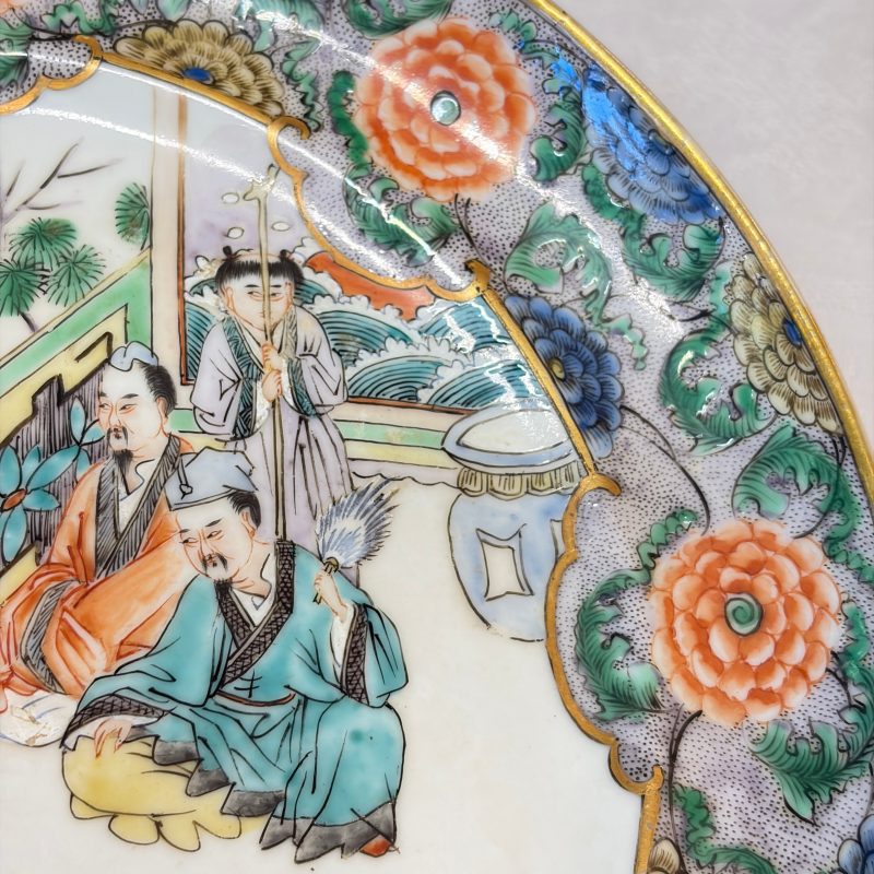 A set of six Chinese Canton famille verte plates with narrative design - 图63