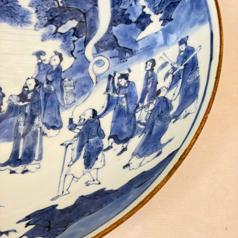 八仙祝壽 | A Chinese blue and white 'Ba Xian Zhu Shou 八仙祝壽' dish - 图9