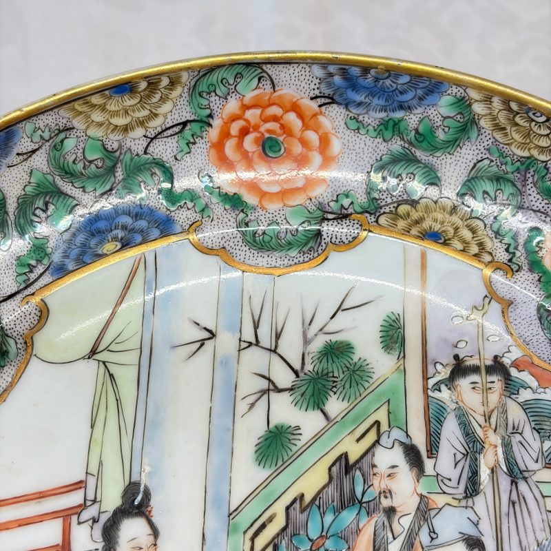 A set of six Chinese Canton famille verte plates with narrative design - 图64