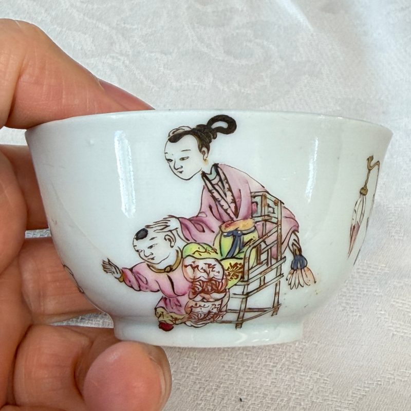 三娘教子 | A fine Chinese famille rose 'San Niang Jiao Zi 三娘教子' tea bowl and saucer - 图24