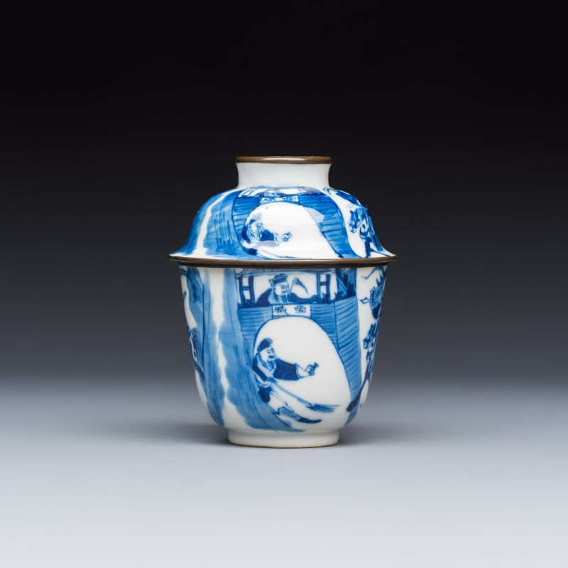 A Chinese blue and white 'Bleu de Hue' four-piece tea set - 图7
