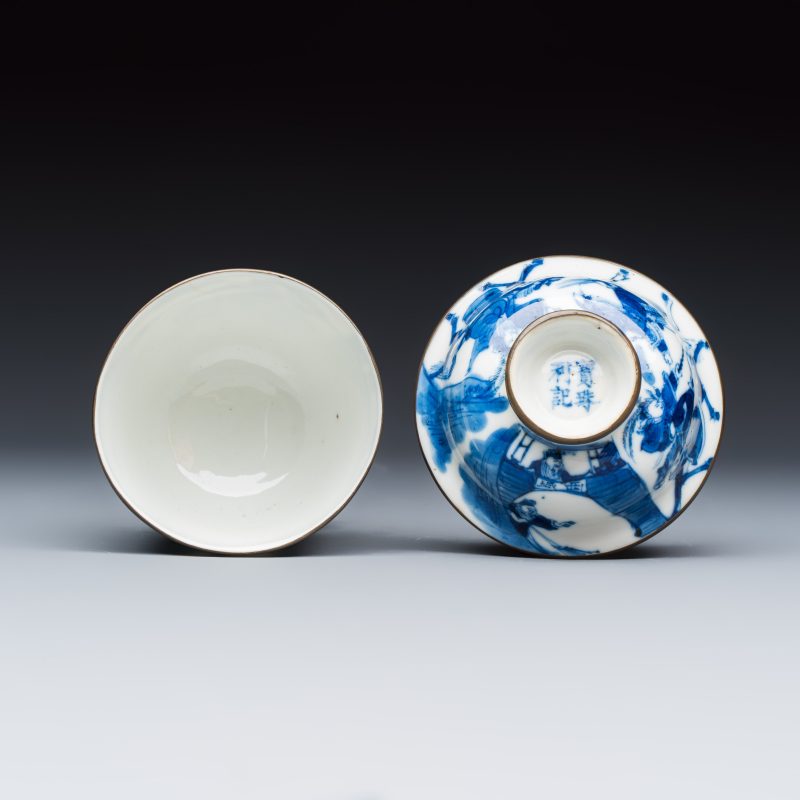 A Chinese blue and white 'Bleu de Hue' four-piece tea set - 图8