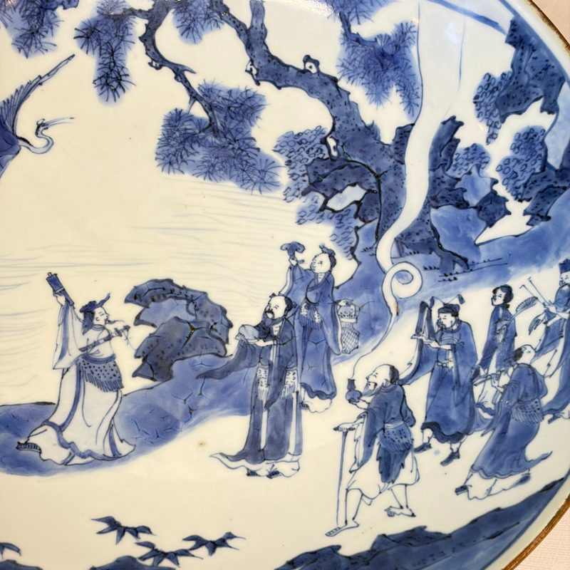 八仙祝壽 | A Chinese blue and white 'Ba Xian Zhu Shou 八仙祝壽' dish - 图11