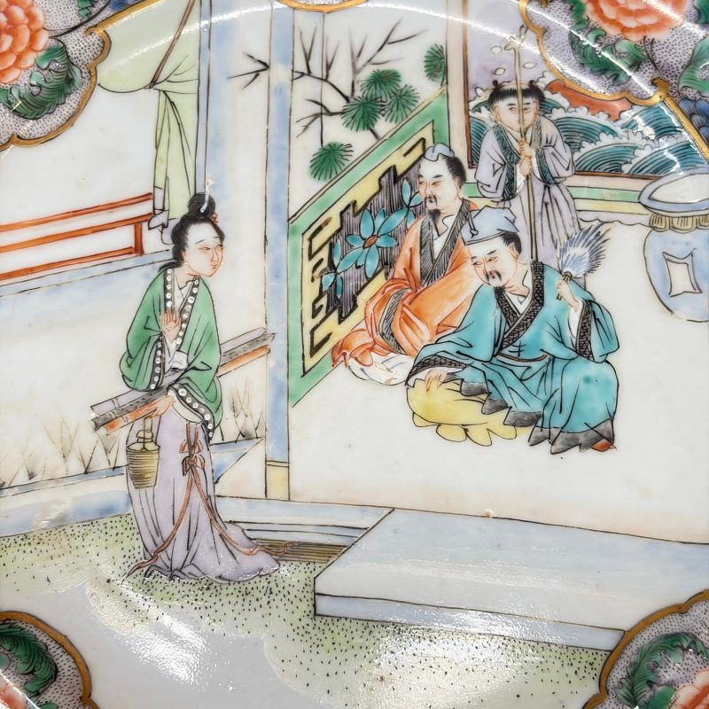 A set of six Chinese Canton famille verte plates with narrative design - 图67