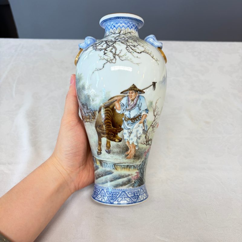 漁樵耕讀 | A set of four Chinese famille rose 'Yu Qiao Geng Du 漁樵耕讀' vases - 图23