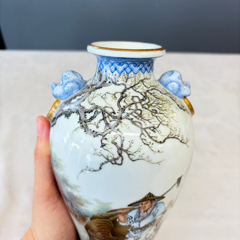 漁樵耕讀 | A set of four Chinese famille rose 'Yu Qiao Geng Du 漁樵耕讀' vases - 图24