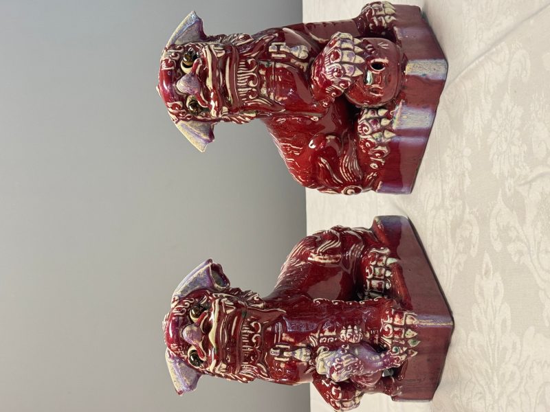 A pair of Chinese flambé-glazed models of Buddhist lions - 图8